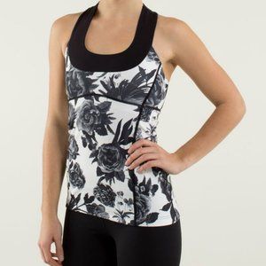 Lululemon Scoop Neck Tank in Brisk Bloom Black